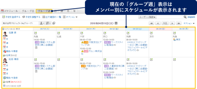 打ち合わせしたいメンバーの同時空き時間がひと目でわかる 16年5月版アップデート紹介 前編 グループウェアnews